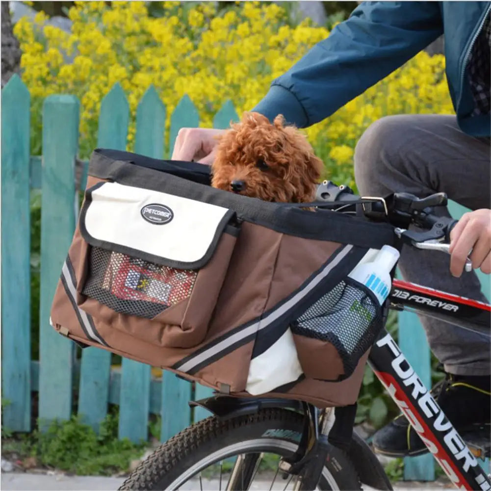 Pet Dog Bicycle Bag Bike Handlebar Front Basket Carrier for Travel Shopping