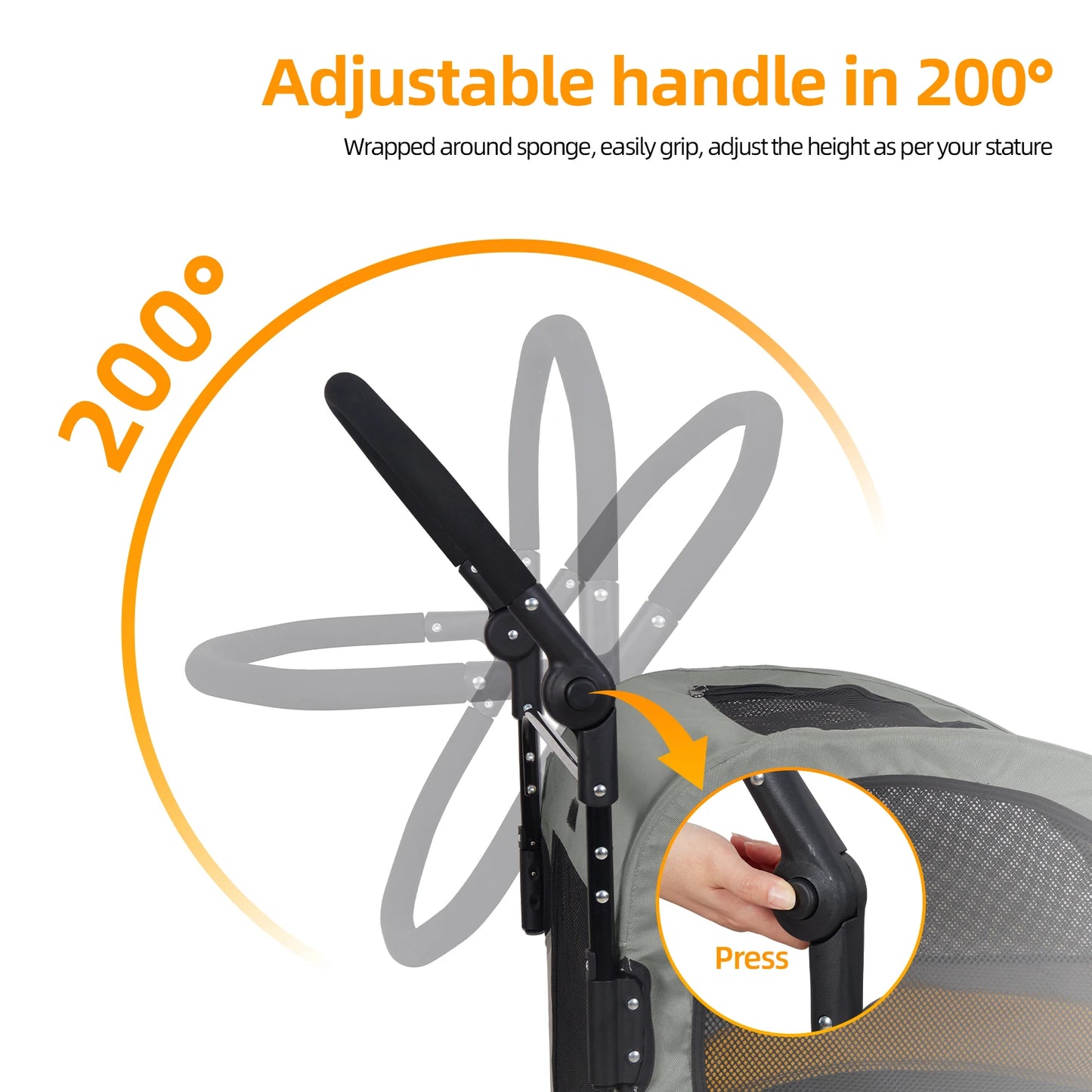 Portable Dog Stroller for Large Dogs Foldable Travel Carrier