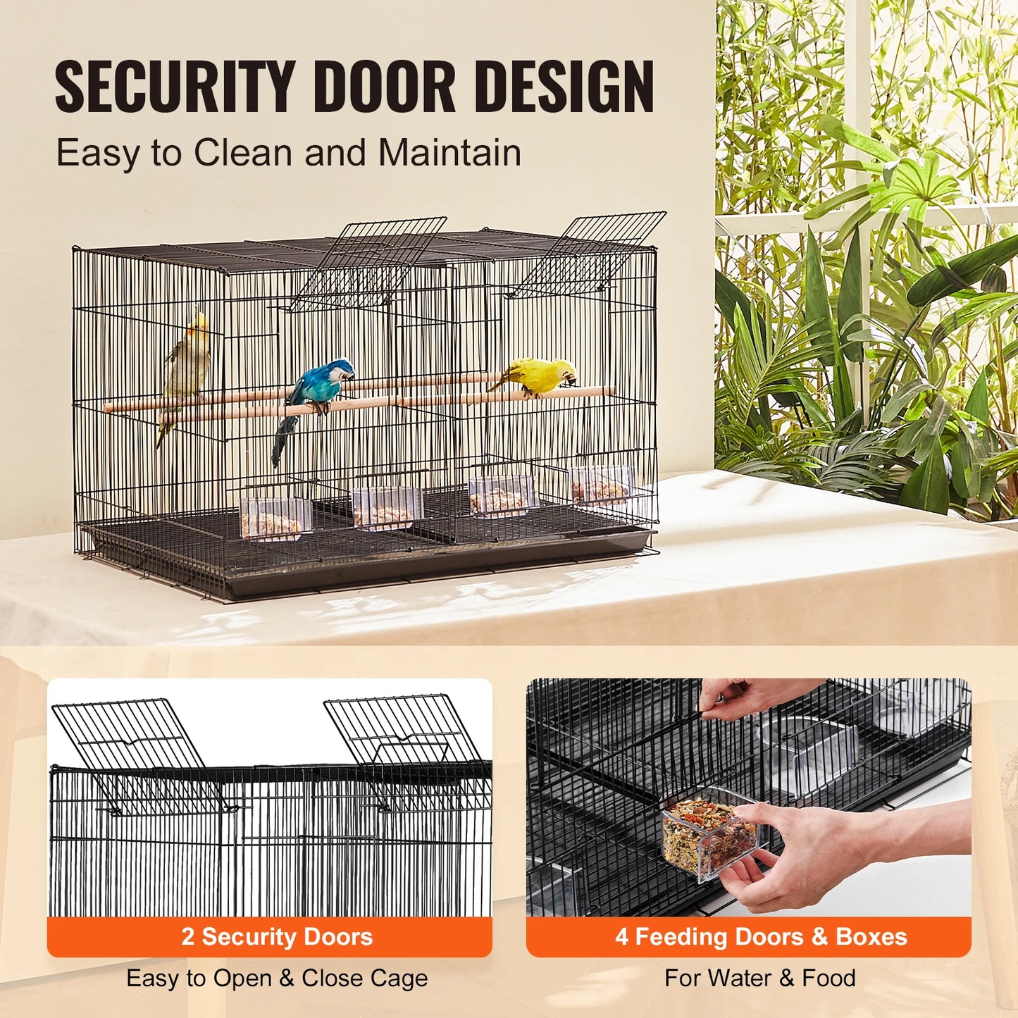 SucceBuy Flight Bird Cage With Handle For Travel And Perch