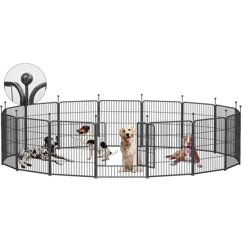 Dog Playpen 32 40 45 Inch Height Heavy Duty Folding Indoor Outdoor Anti Rust Dog Exercise Fence Portable Pet Playpen