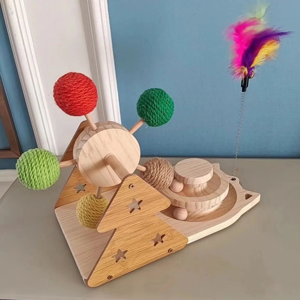3 In 1 Interactive Cat Toy Set With Ferris Wheel And Teaser Wand