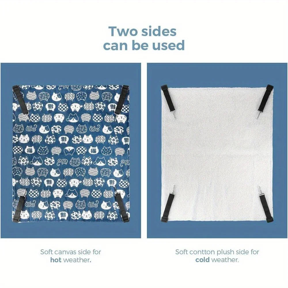 2Pcs Reversible Cat Hammock Soft Breathable Small Pet Bed