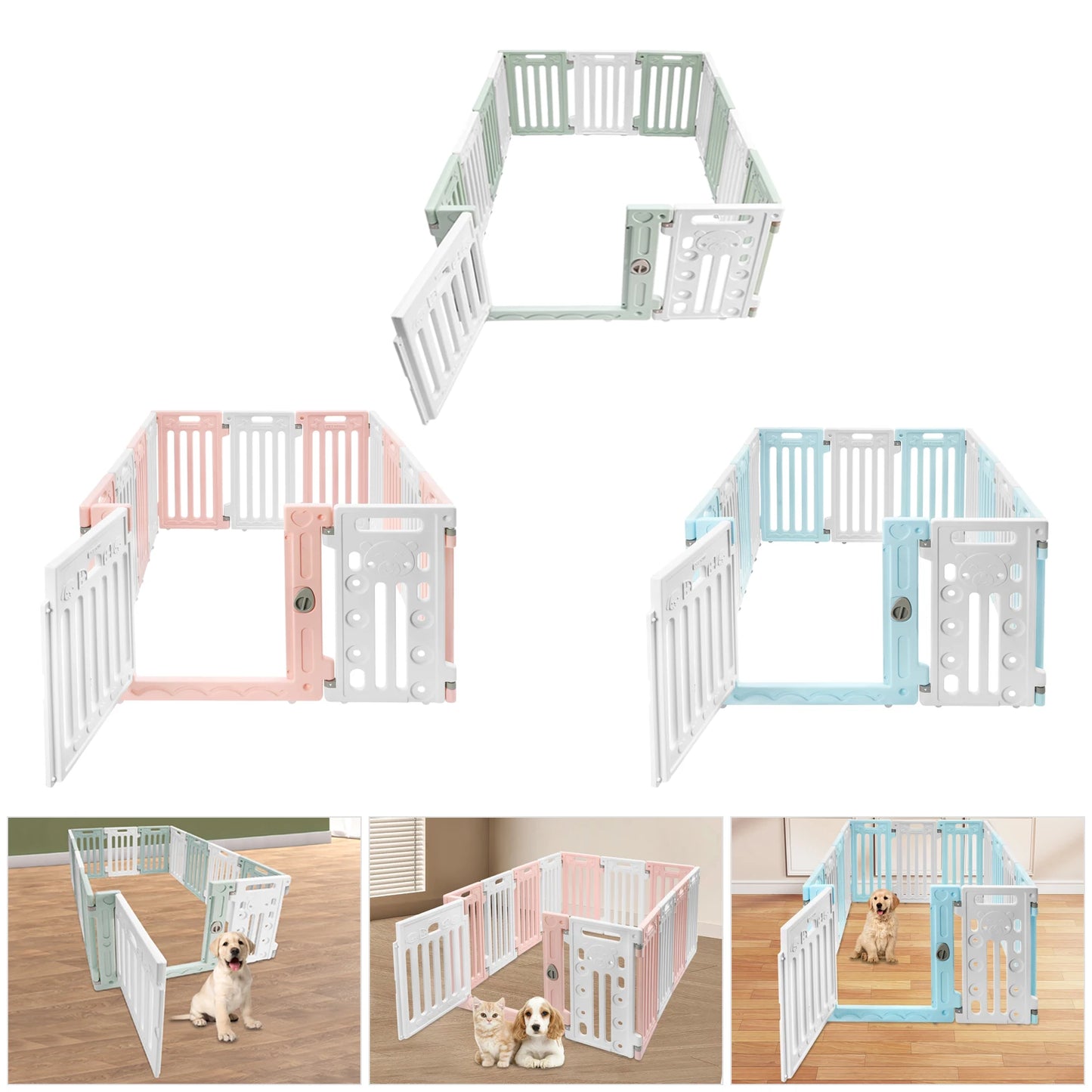 Pet Safety Fence Easy Installation Decorative Dog Playpen with Bone Patterns