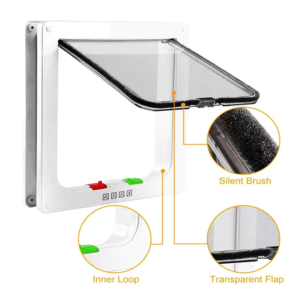 ShunmaiiHign-concerned Four Way Lock Pet Door for Small Pets