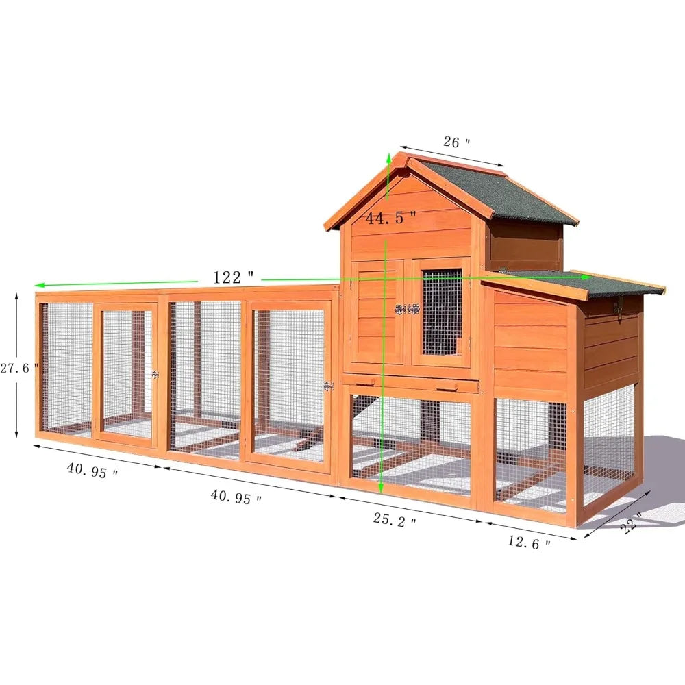 Hignconcerned Chicken Coop with Nest Box and Removable Tray