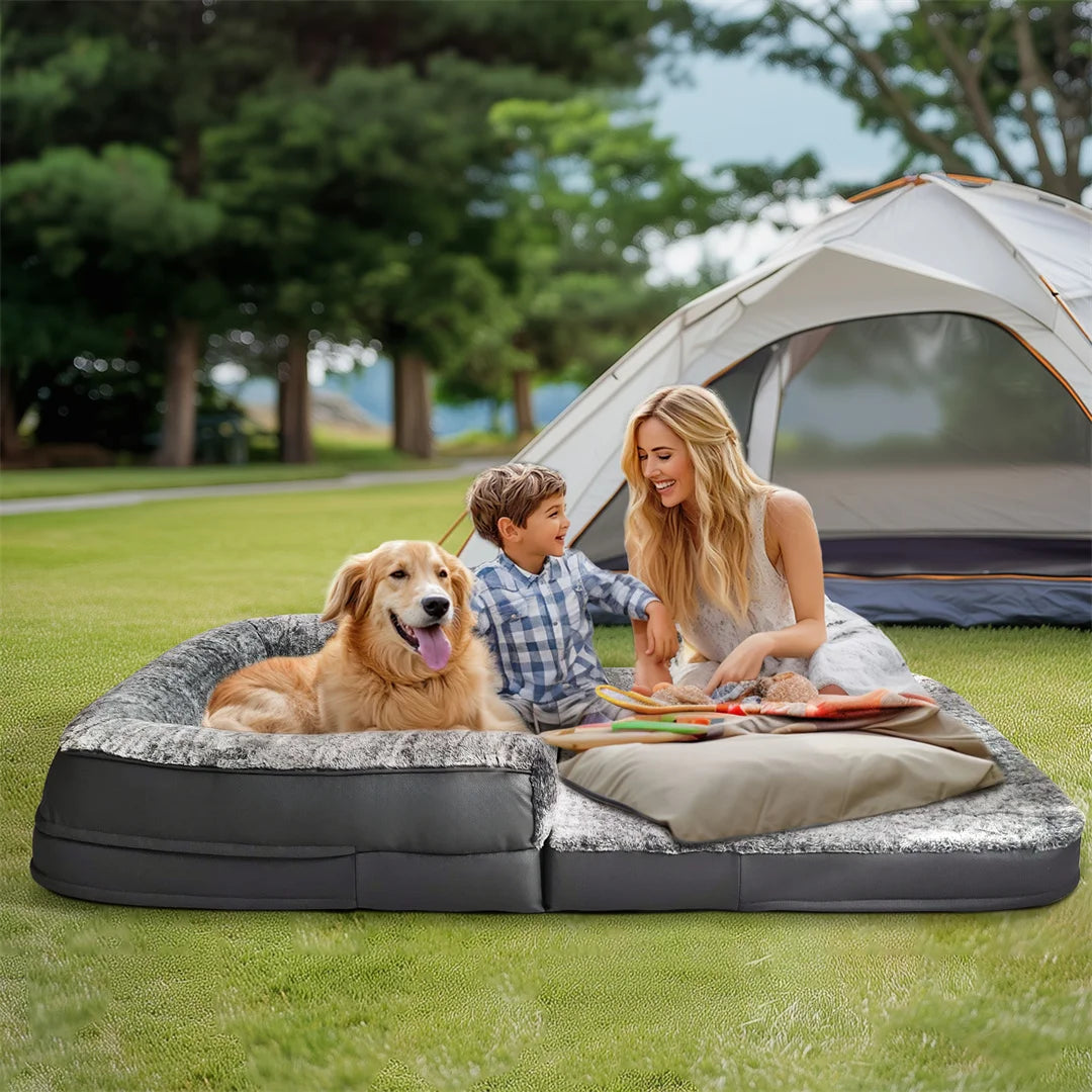 BINGOPAWCN Foldable Plush Orthopedic Dog Bed Calming