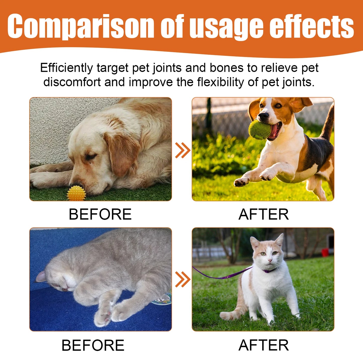 Yegbong Pet Bee Venom Water Saving Relief for Dogs and Cats Joint and Hip Pain Care with Vitamins
