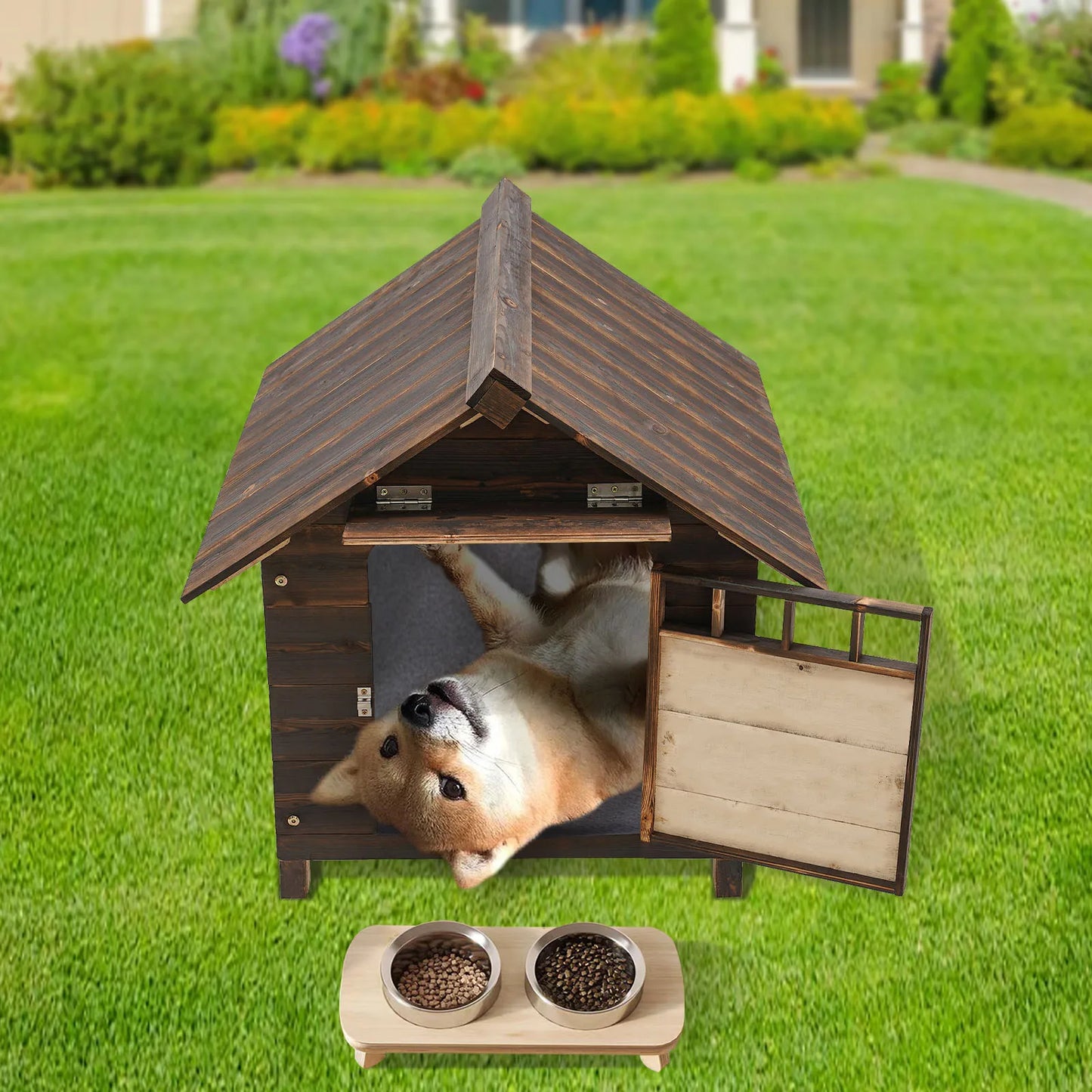 Hign-concerned Water-Resistant Dog House With Window Door