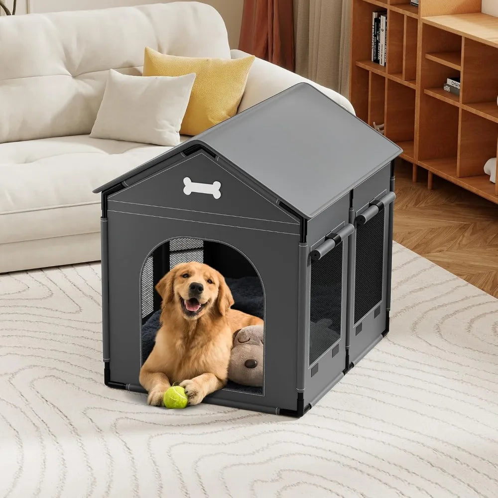 Cozy Indoor Dog House Kennel Bed With Cushion for Pets