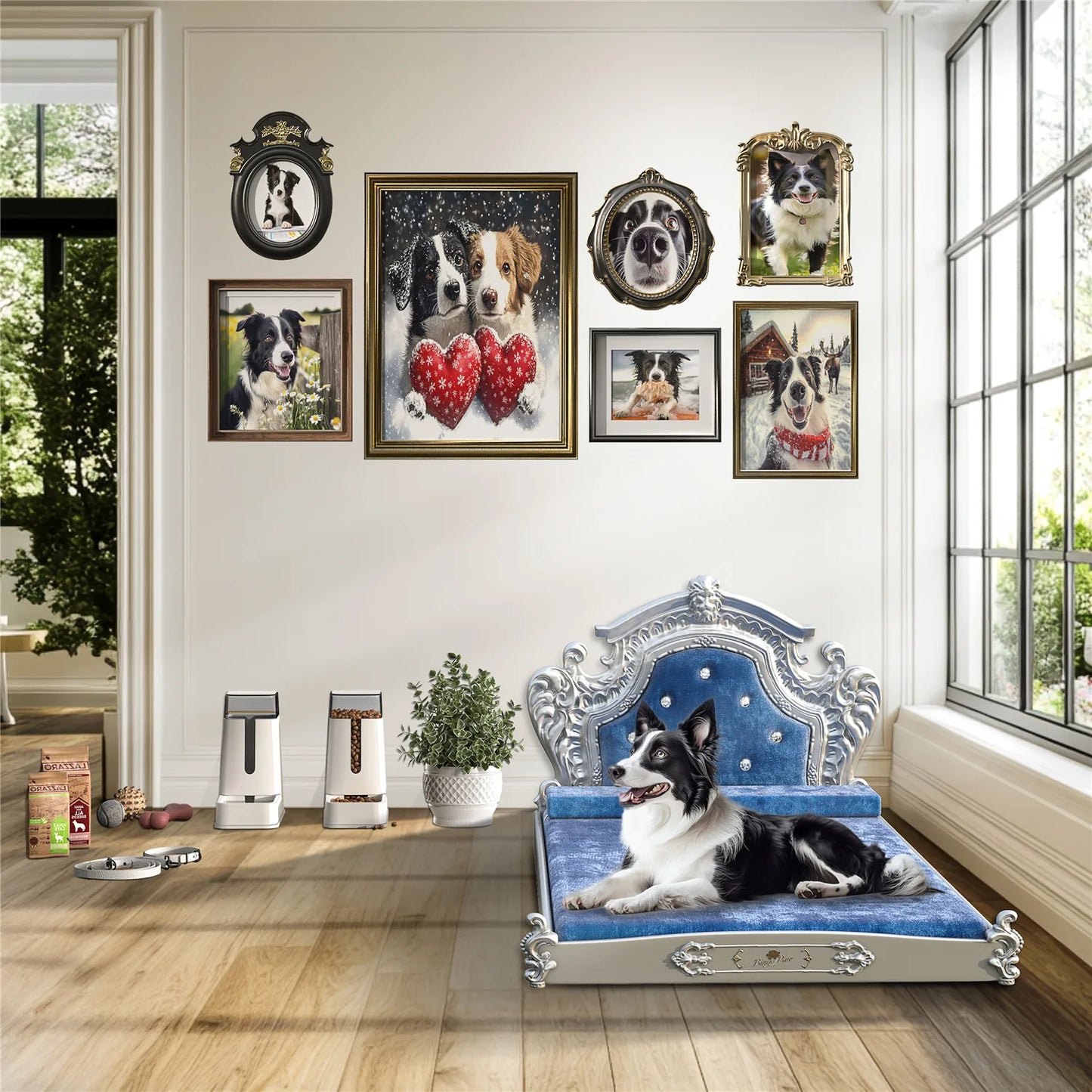 Bingopaw Luxury Pet Bed With Headboard European Style