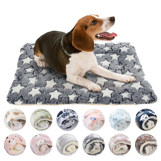 Flannel Pet Sleeping Mat Dog Bed Soft Cushion for Small Pets
