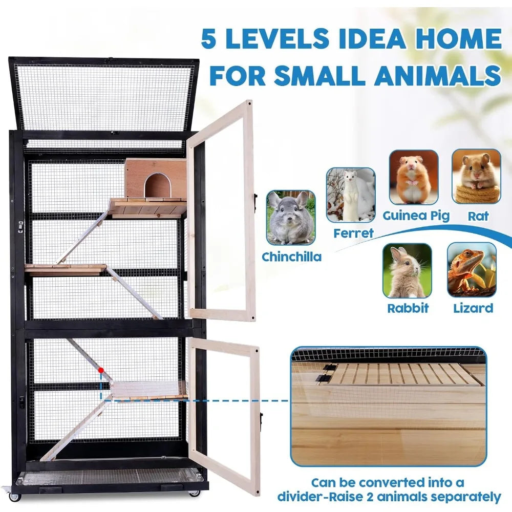 Hign Concerned Ferret Cage 5 Levels Stainless Steel Tray