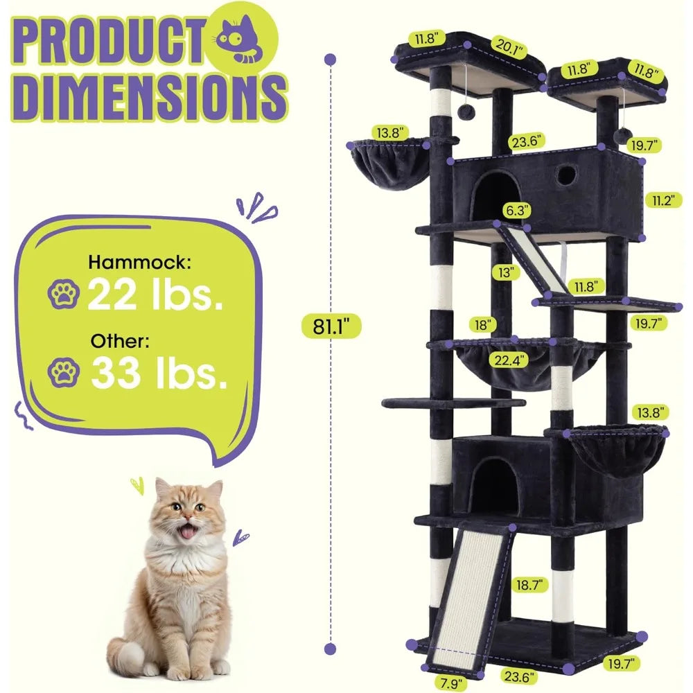 Indoor Cat Tree Tower Multi Level Cat Furniture Premium