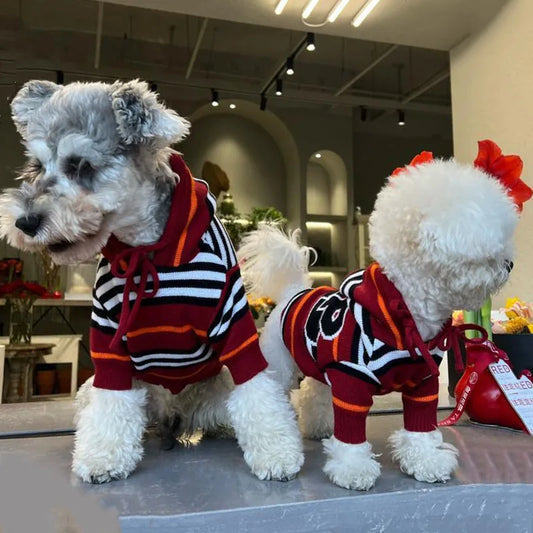 FULIBS Dog Hoodie Knitted Sweater for Small and Medium Dogs