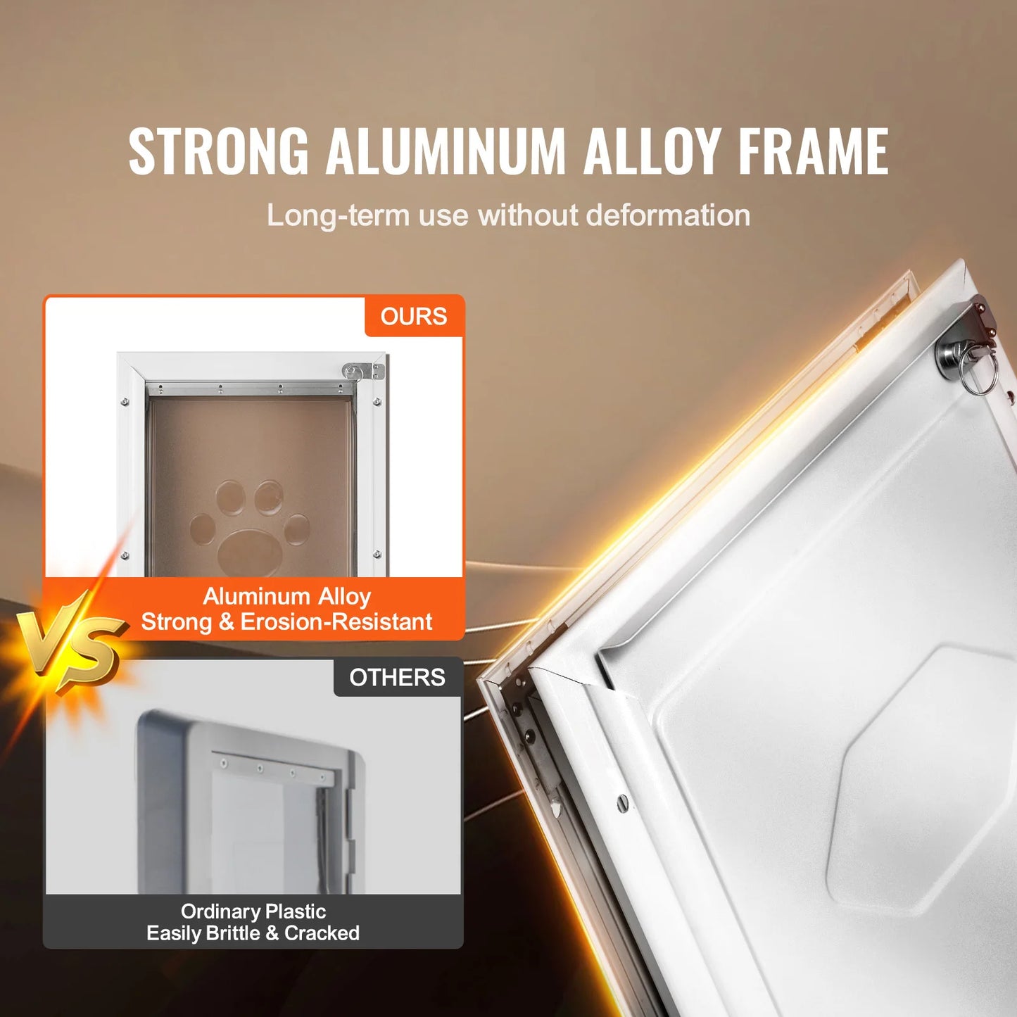 Dog Door Aluminum Pet Door With Lock And Flap Weatherproof