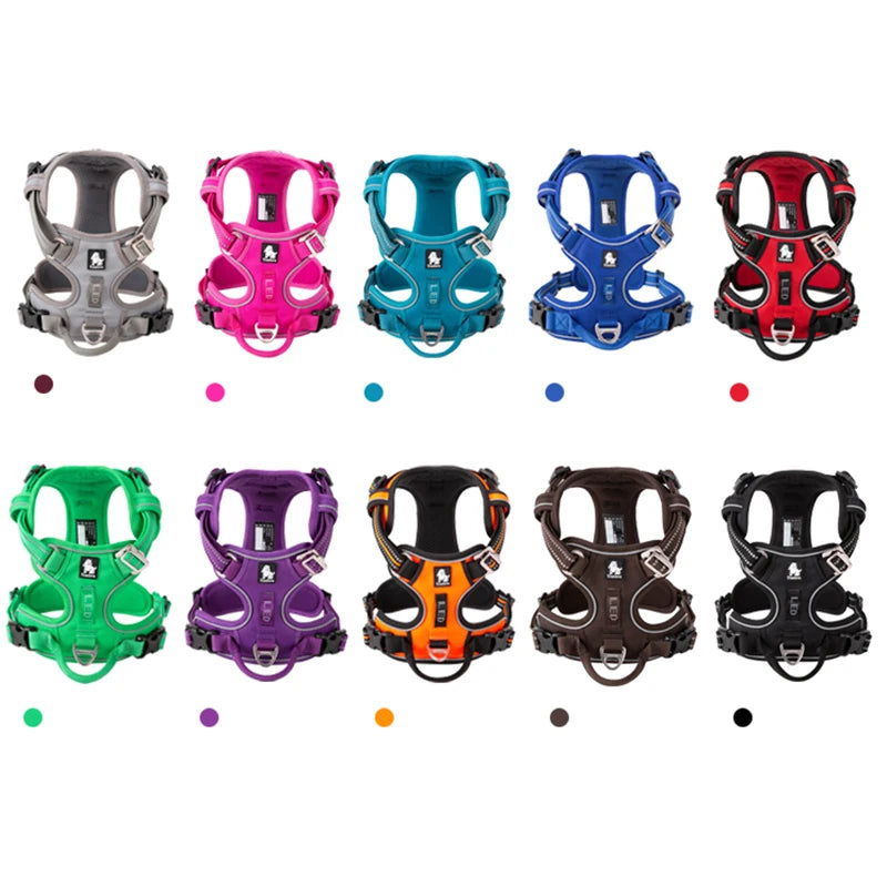 Winhyepet Training Dog Vest Reflective Light Nylon Padding Service Harness Protective Clothes for Small Medium Large Dogs