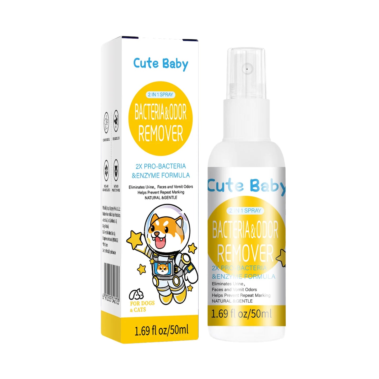 Pet Deodorant Spray 50ml for Cats and Dogs Odor Elimination