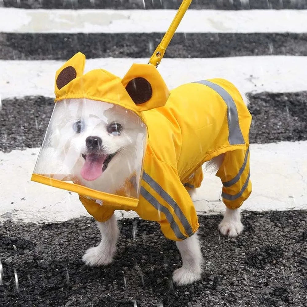 Hign-concerned Waterproof Dog Rain Jacket Reflective Poncho