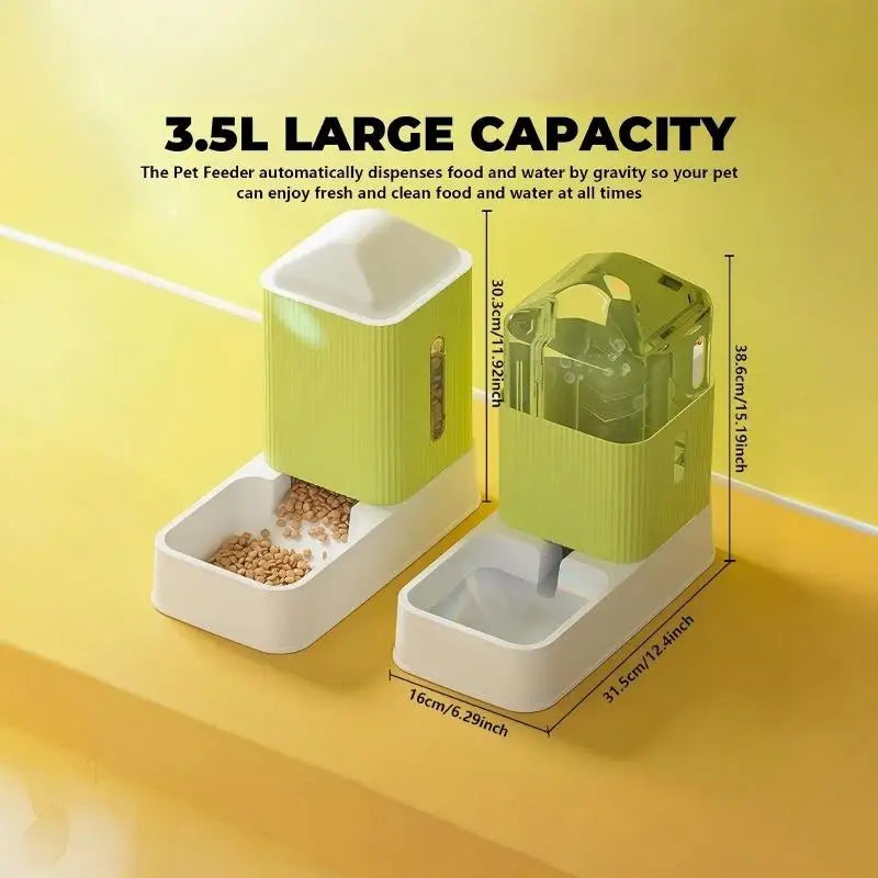 3.5L Automatic Dog Cat Feeder And Water Dispenser Set