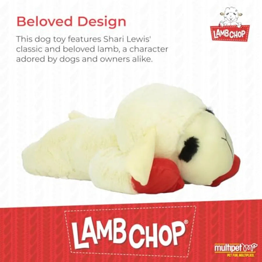 Lamb Chop Plush Dog Toy Extra Soft Squeaky Jumbo Cuddly Fun