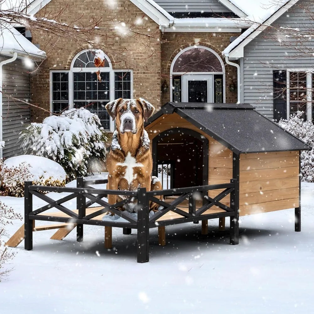Extreme Outback Log Cabin Outdoor Dog House Weatherproof