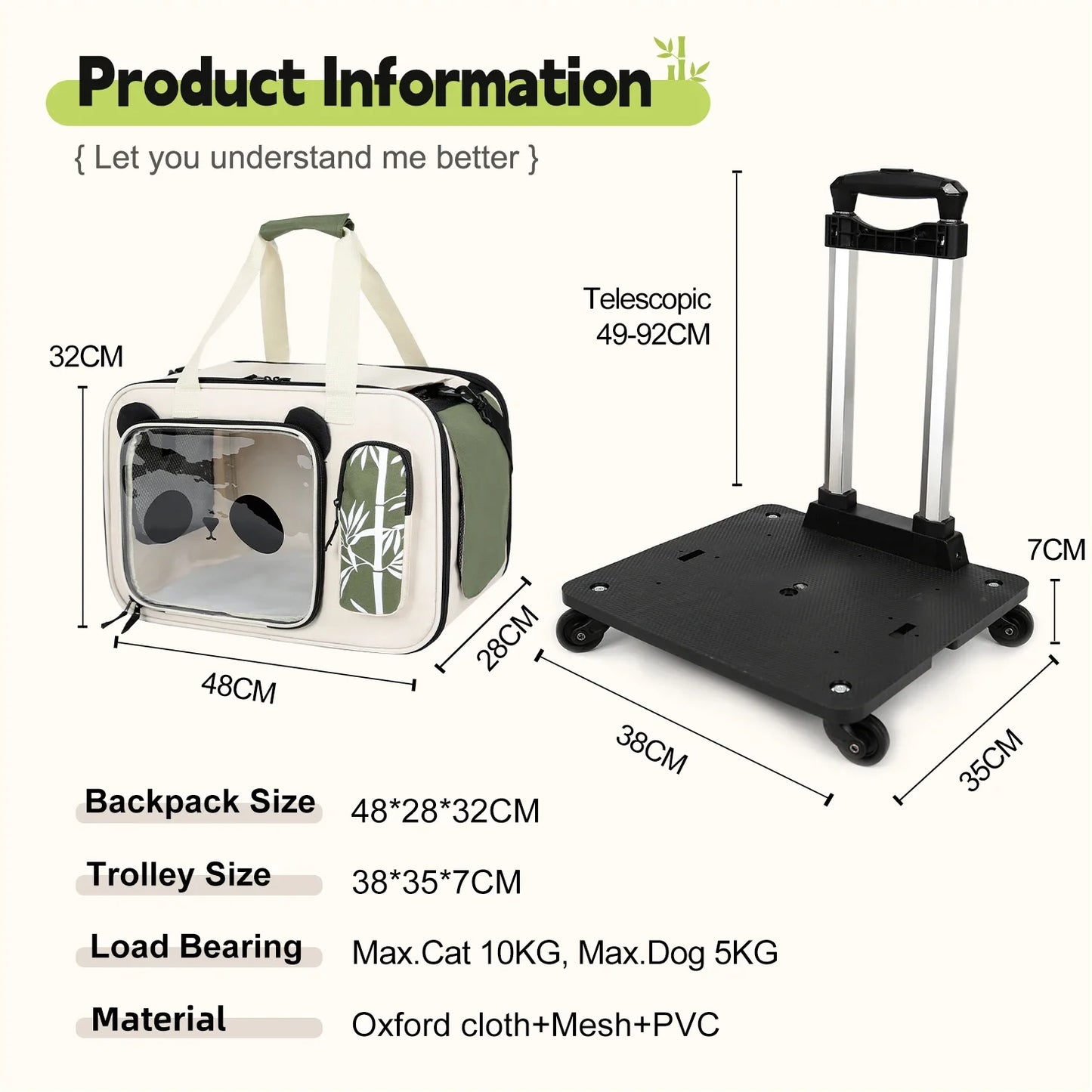 Foldable Pet Dog Cat Trolley Stroller with Universal Wheels
