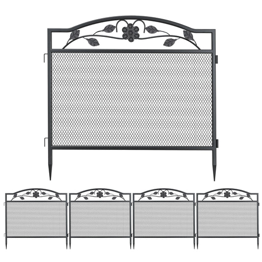 5 Panels Dog Playpen 32 Inch Tall Heavy Metal Pet Exercise Fence Outdoor Animal Barrier