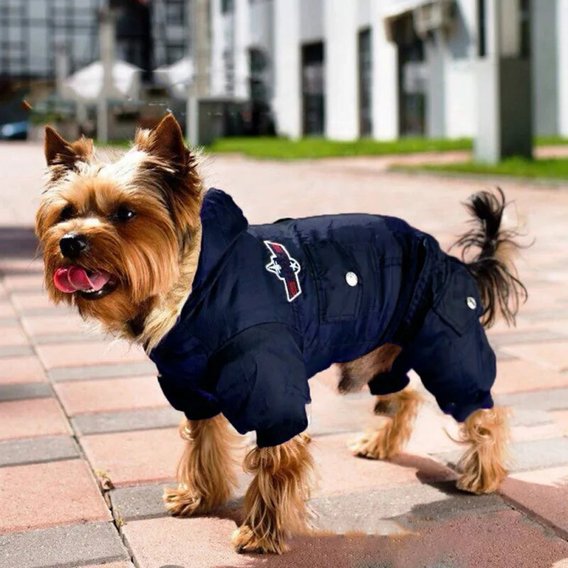 Autumn Winter Warm Pet Dog Jacket Thickened Hooded Padded Coat Waterproof for Small Medium Dogs Puppy Jumpsuit