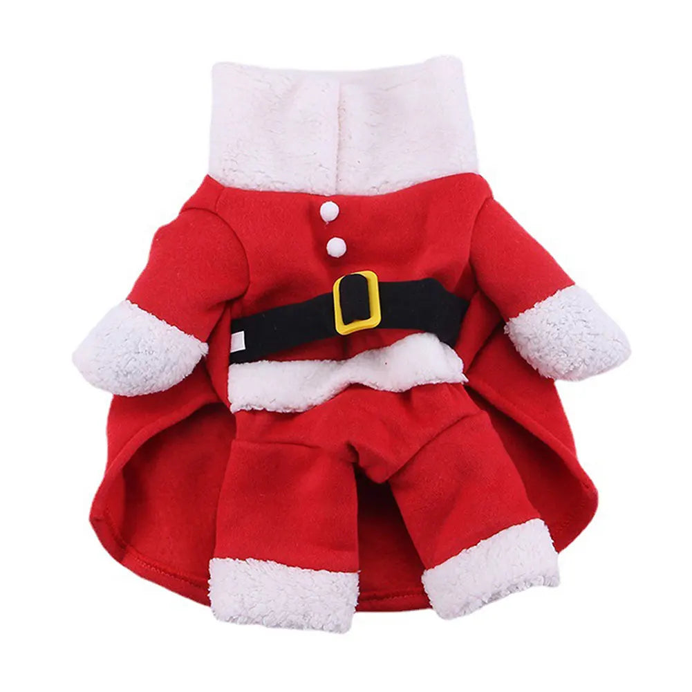 Santa Claus Costume for Dogs and Cats Holiday Pet Outfit