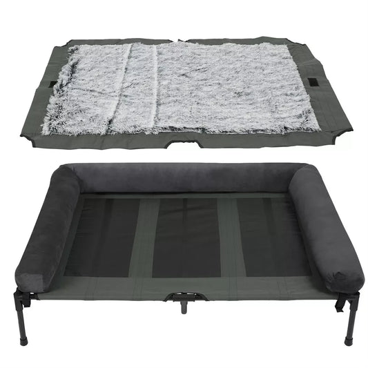 BINGOPAW Outdoor Elevated Dog Bed Cooling Raised Pet Lounger