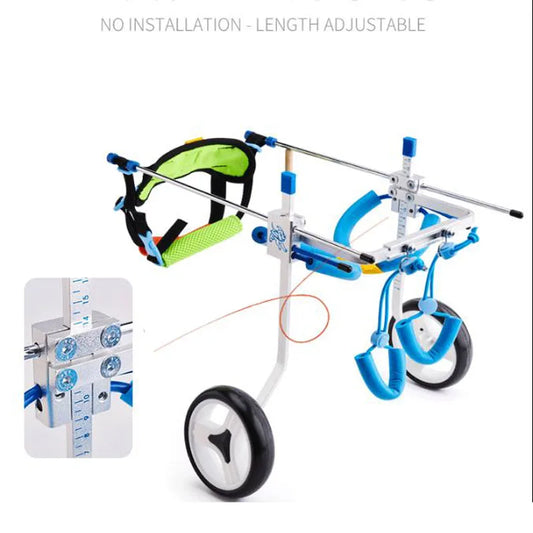 2025 Aluminum Dog Wheelchair Adjustable Pet Cart for Disabled Dogs