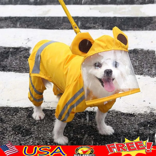Hign-concerned Waterproof Dog Rain Jacket Reflective Poncho