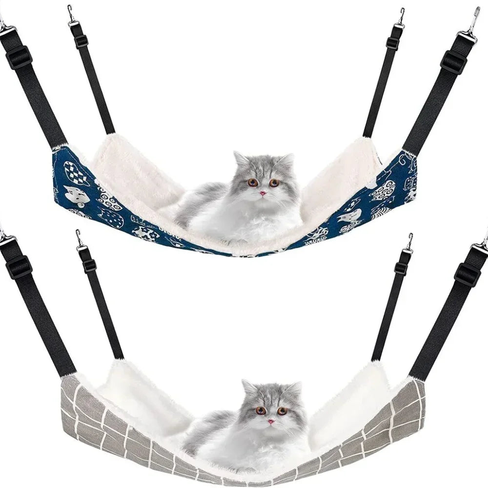 2Pcs Reversible Cat Hammock Soft Breathable Small Pet Bed