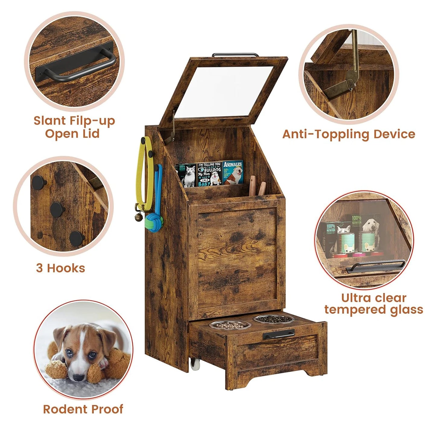 Hign Concerned Dog Feeding Station With 2 Elevated Bowls