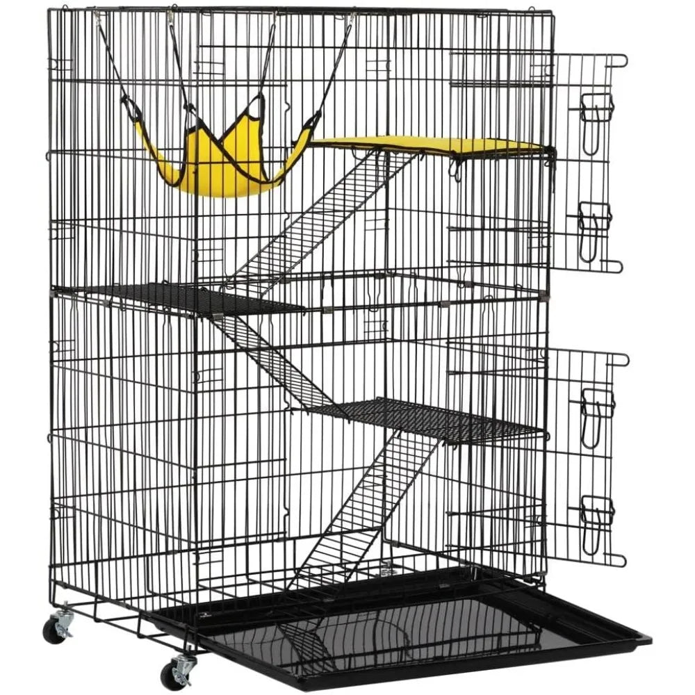 Closure Cat Cage With Hammock Foldable Indoor Enclosure