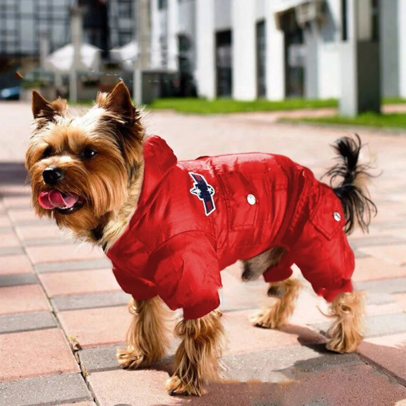Autumn Winter Warm Pet Dog Jacket Thickened Hooded Padded Coat Waterproof for Small Medium Dogs Puppy Jumpsuit