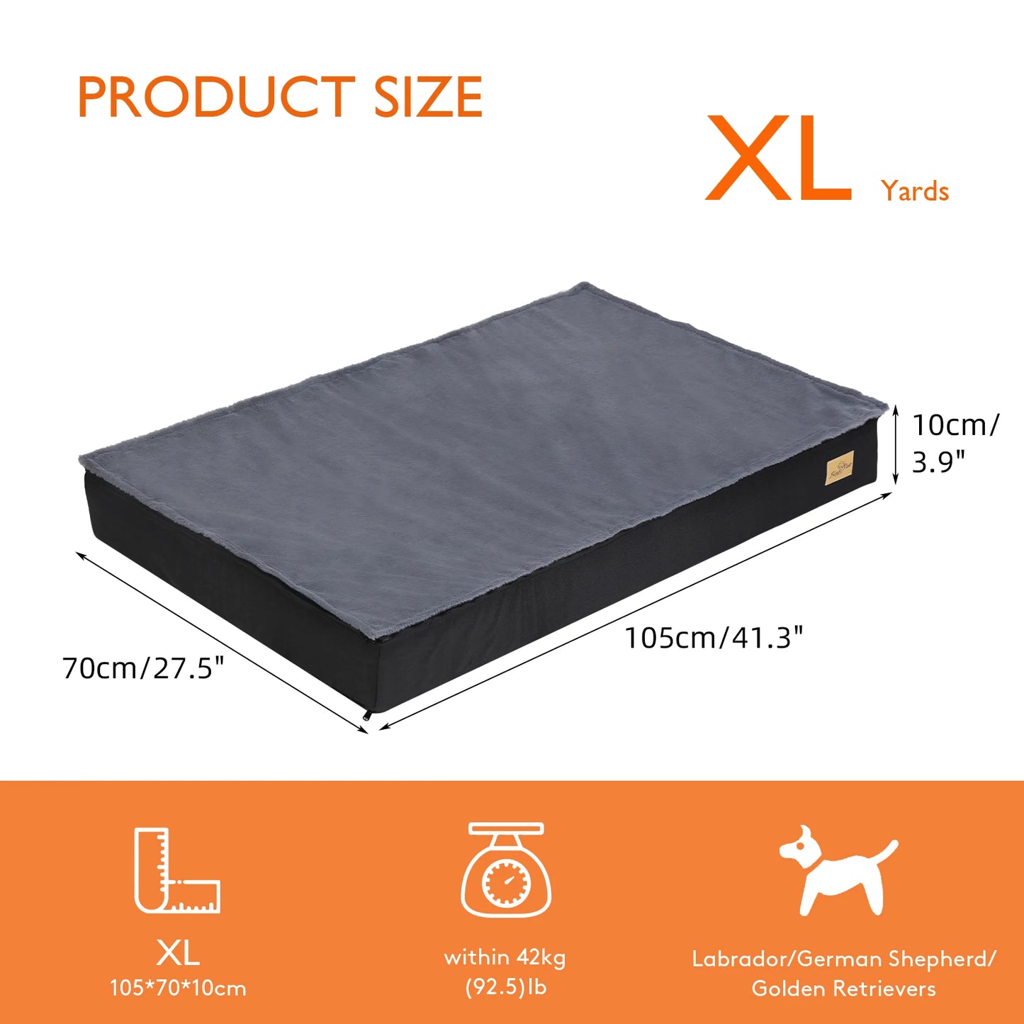 Washable Orthopedic Dog Bed for Large Dogs Comfort Foam Bed