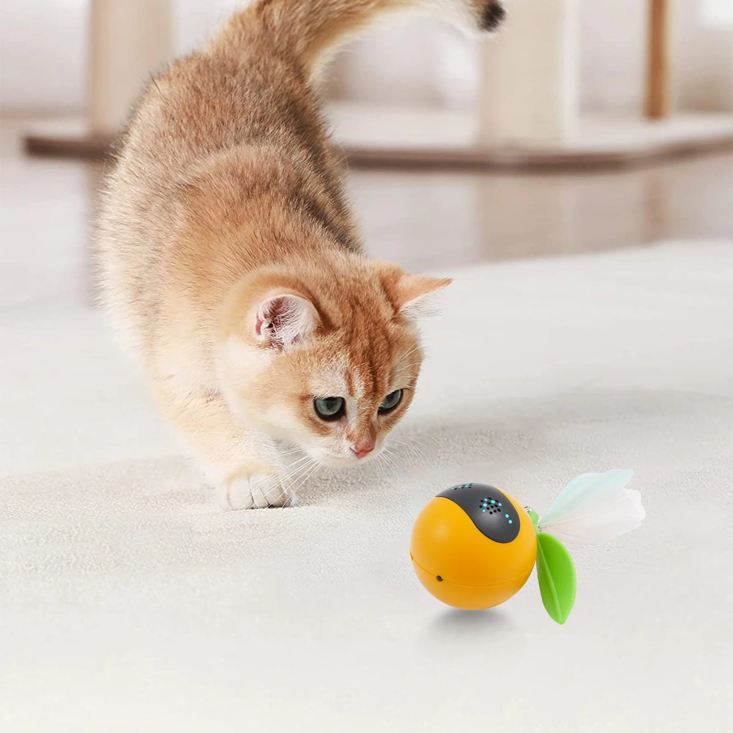 ABS PVC Smart Cat Toys Balls Automatic Interactive Electric Rolling Teaser USB Rechargeable with LED Light