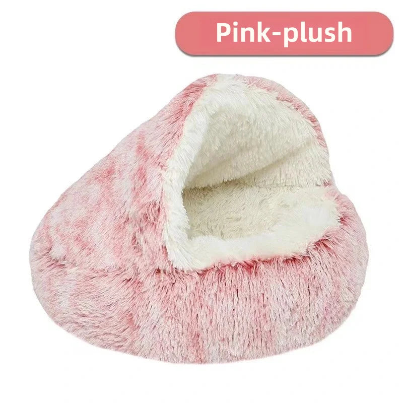LEWENCN Autumn and Winter Soft Plush Pet Bed for Cats Warm Comforter Nest Shell