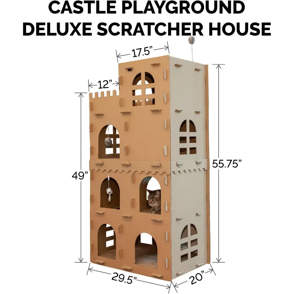DAFIFY Cat Condo Tower With Scratching Pads And Toys