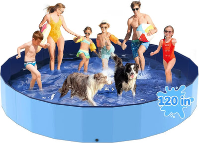 High Concerned Foldable Dog Pool Heavy Non Slip Plastic - Front View
