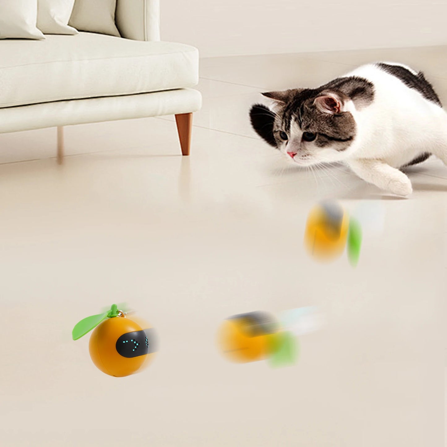 ABS PVC Smart Cat Toys Balls Automatic Interactive Electric Rolling Teaser USB Rechargeable with LED Light