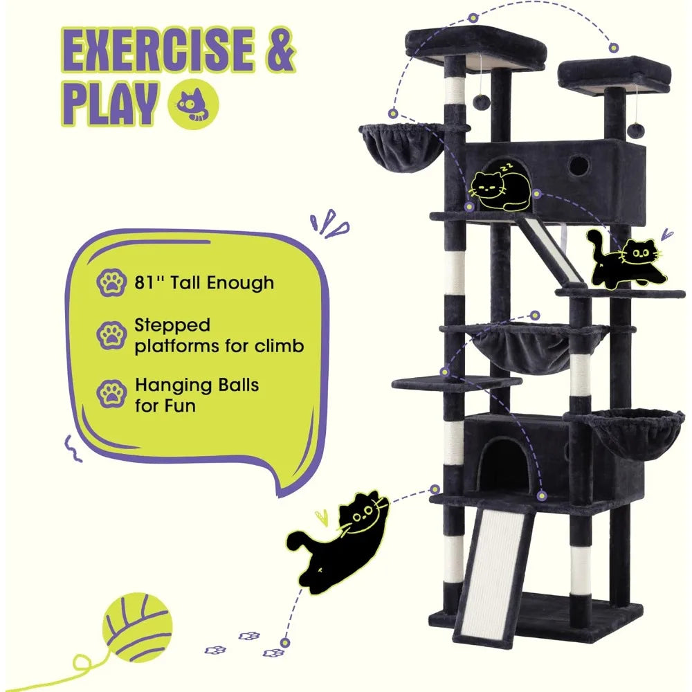 Indoor Cat Tree Tower Multi Level Cat Furniture Premium