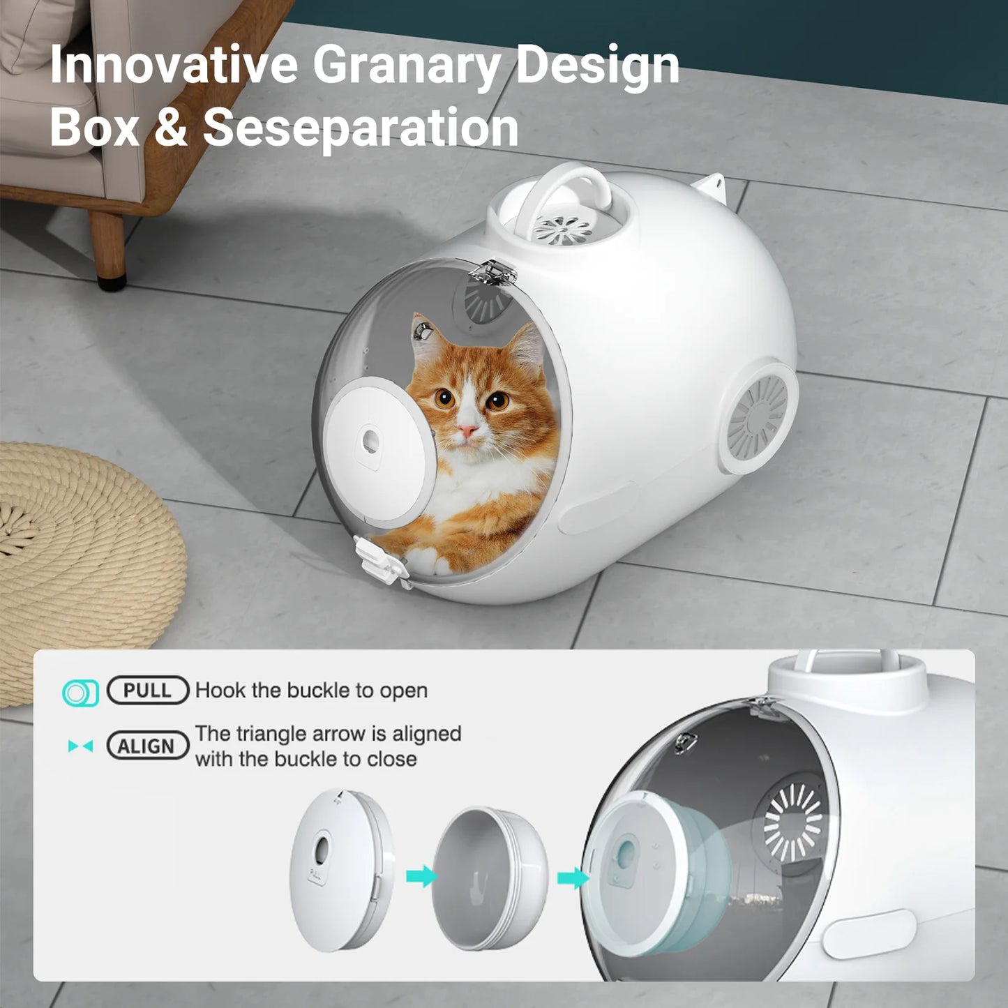 Cat Handbag with Fan Breathable Granary Design Large Space for Small Medium Dogs Puppies