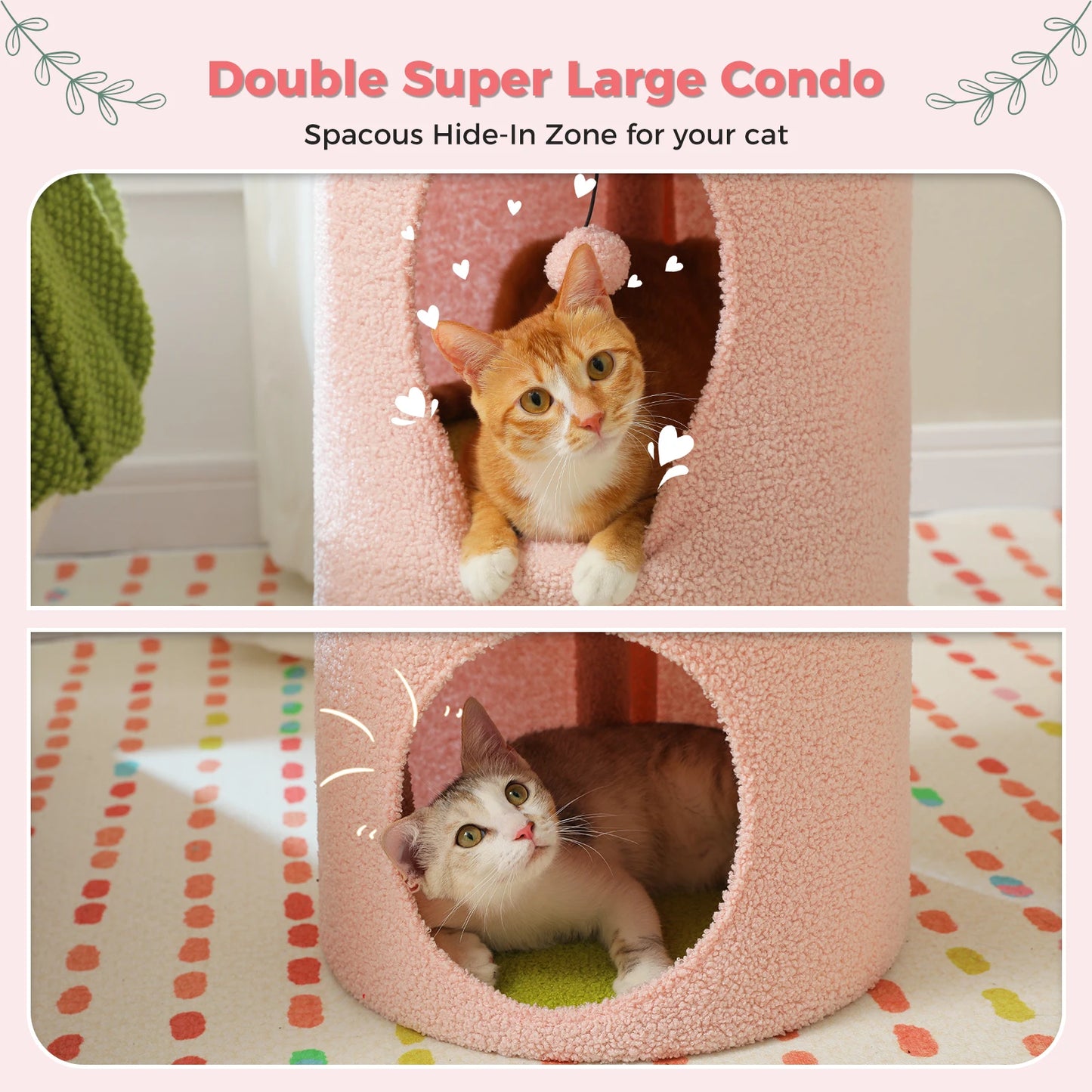 Pawz Road Two Storey Cat House with Removable Flower Bed Cute Cat Cave Condo