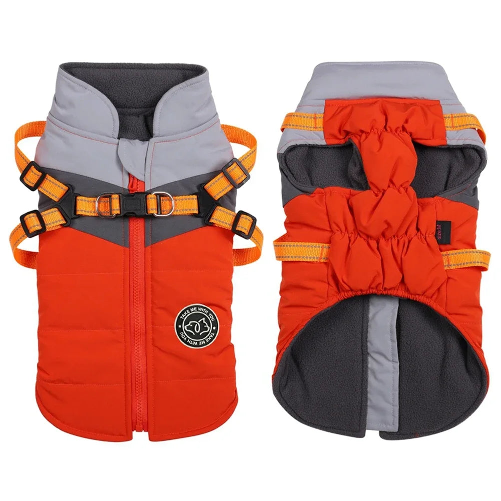 Winter Dog Harness Vest Waterproof Warm Puppy Jacket Clothes for Small Dogs Shih Tzu Chihuahua Pug Coat