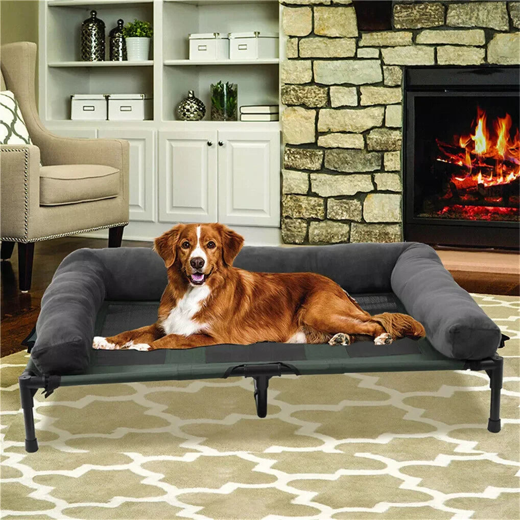 BINGOPAW Outdoor Elevated Dog Bed Cooling Raised Pet Lounger