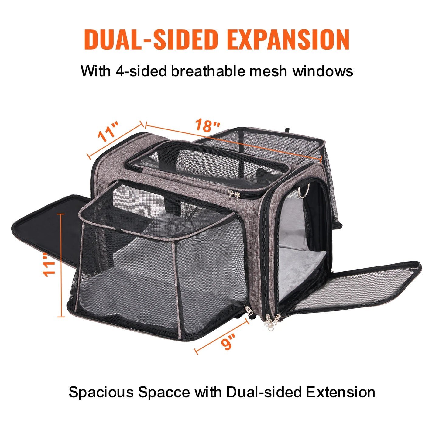 SucceBuy Cat Carrier Backpack With Telescopic Handle Wheels
