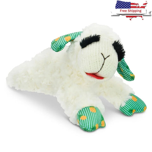 Summer Lamb Chop Plush Dog Toy With Squeaker Pineapple Print