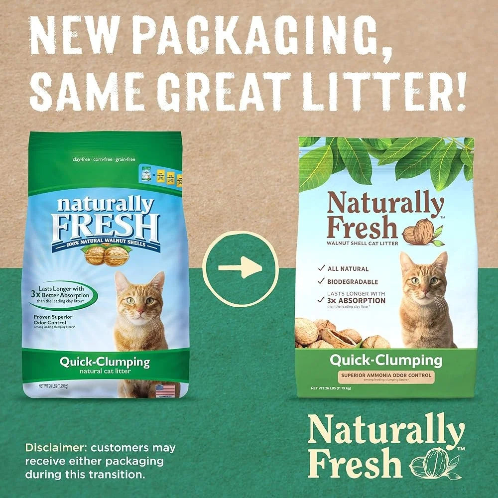 Walnut Shell Cat Litter 26lbs Unscented Odor Control Easy Clean
